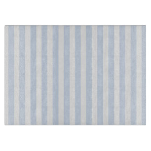 Planche À Découper Bandes de bonbons bleu pâle et blanc