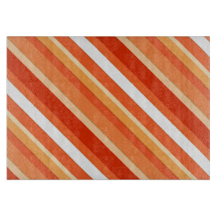 Planche À Découper Bandes de bonbons en couches - orange et blanc