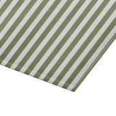 Planche À Découper Bandes de bonbons vert olive et blanc (Coin)