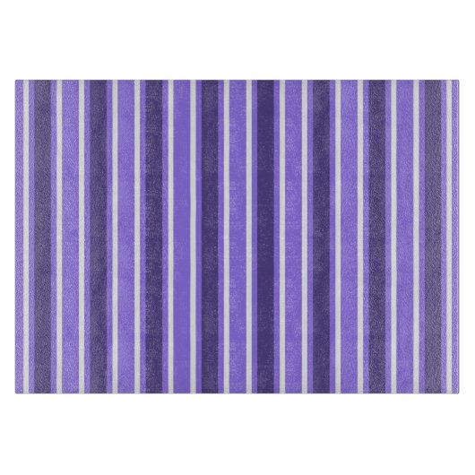 Planche À Découper Bandes de bonbons violettes et blanches (Devant)
