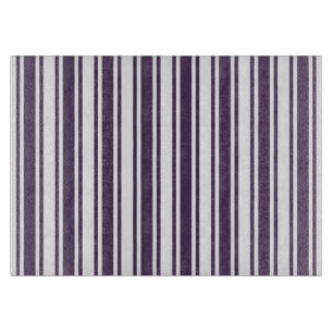 Planche À Découper Bandes de bonbons violettes foncées et blanches