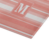 Planche À Découper Bandes de corail monogramme (Coin)