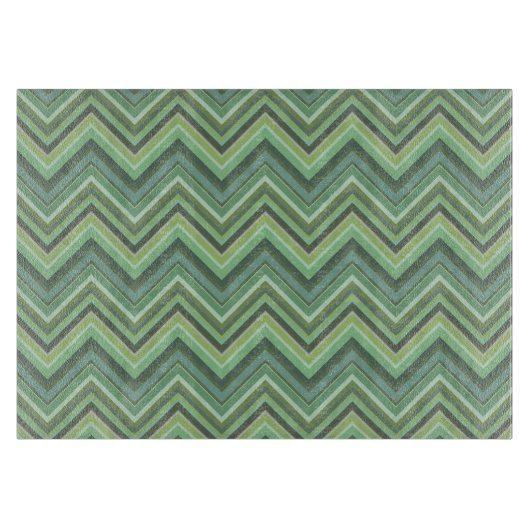 Planche À Découper Bandes de zigzag vert olive (Devant)