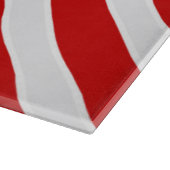 Planche À Découper Bandes diagonales blanches rouges (Coin)