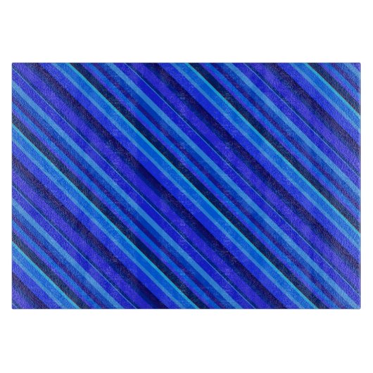 Planche À Découper Bandes diagonales bleues (Devant)