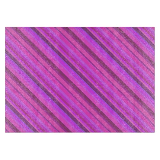 Planche À Découper Bandes diagonales roses (Devant)