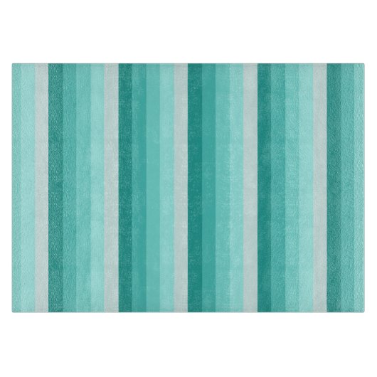 Planche À Découper Bandes d'ombre turquoise (Devant)