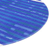 Planche À Découper Bandes géométriques blanches bleues cool (Coin)