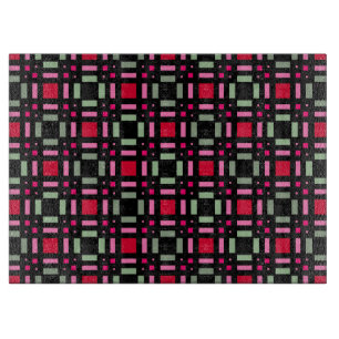 Planche À Découper Bandes rouges rouges rouges vertes géométriques