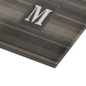 Planche À Découper Bandes taupe monogramme (Coin)