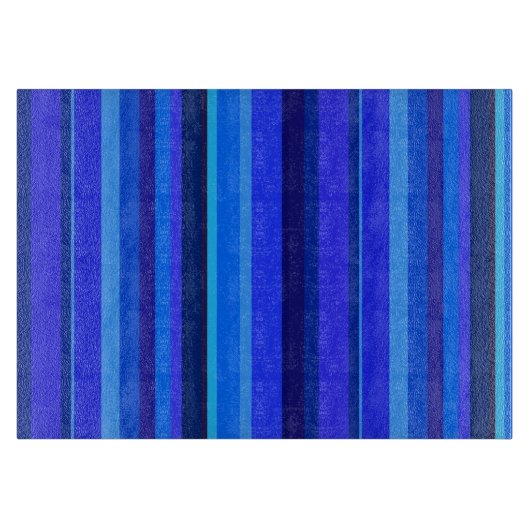 Planche À Découper Bandes verticales bleues (Devant)