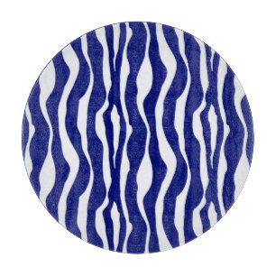 Planche À Découper Bandes zébrées - Bleu foncé de cobalt et blanc