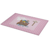 Planche À Découper Baptême bébé Noé's sur mesure, Rose fille (Coin)