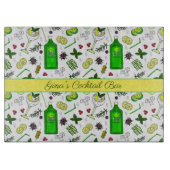 Planche À Découper Bar Gin Drinker Cocktail Verre et Ingrédients (Devant)