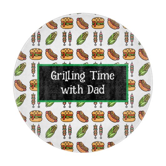 Planche À Découper Barbecue | Hamburger, Hotdog, Shish Kabob (Devant)