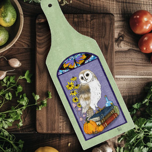 Planche À Découper Barn Owl Art Nouveau Citrouilles Livres Anciens Au
