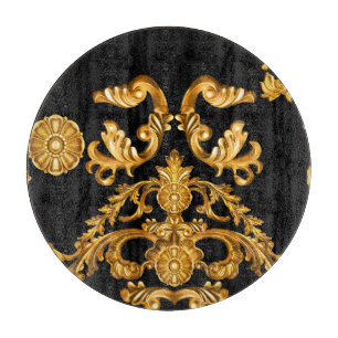 Planche À Découper Baroque d'or, éléments ornementaux.