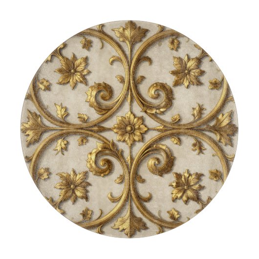Planche À Découper Baroque Orné Filigrane Doré (Devant)