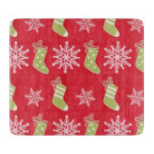 Planche À Découper Bas et flocons de neige verts de Noël (Devant)