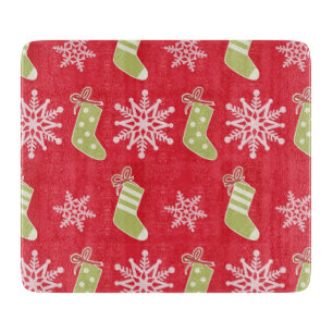 Planche À Découper Bas et flocons de neige verts de Noël