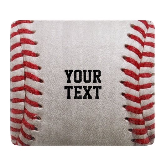 Planche À Découper Baseball Softball Couture Texte Personnalisé (Devant)