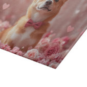 Planche À Découper Basenji avec des roses - Saint-Valentin (Coin)