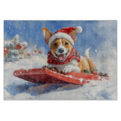 Planche À Découper Basenji Chien en rebord Laisser neiger Noël (Devant)