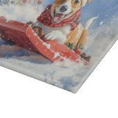 Planche À Découper Basenji Chien en rebord Laisser neiger Noël (Coin)