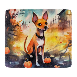 Planche À Découper Basenji D'Halloween Avec Peur Citrouille