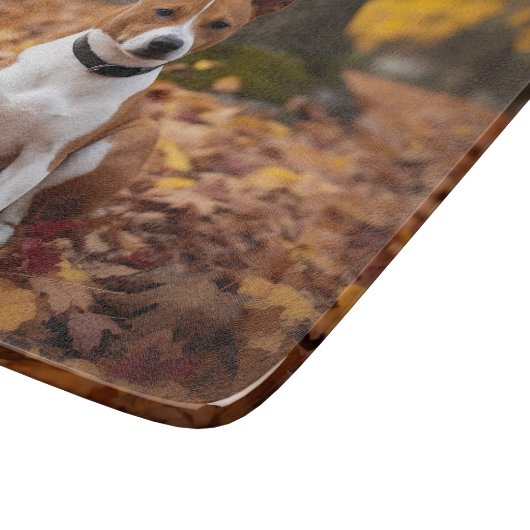 Planche À Découper Basenji en automne Feuilles automne Inspiration (Coin)