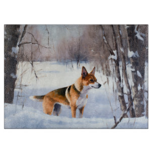 Planche À Découper Basenji Qu'il neige Noël