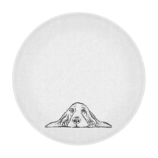 Planche À Découper basset blanc (Devant)