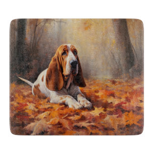 Planche À Découper Basset Hound à l'automne Leaves automne Inspire