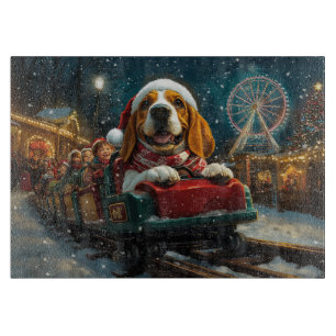 Planche À Découper Basset Hound Montagnes Russes de Noël