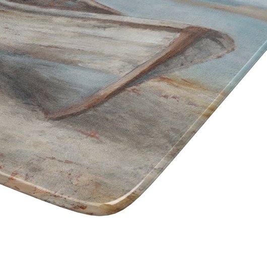 Planche À Découper Bateau blanchi à la chaux sur la rive (Coin)