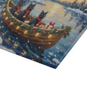 Planche À Découper Bateau de Noël à thème Chat Noir pour les Fêtes (Coin)