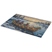 Planche À Découper Bateau de Noël à thème Chat Noir pour les Fêtes (Coin)