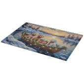 Planche À Découper Bateau de Noël de Caniche Fêtes (Coin)