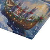 Planche À Découper Bateau de Noël de chat bleu oriental Fêtes (Coin)