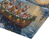 Planche À Découper Bateau de Noël de Noël Bulldog (Coin)