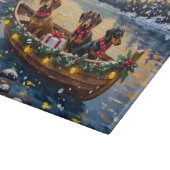 Planche À Découper Bateau de Noël de teckel pour les fêtes (Coin)