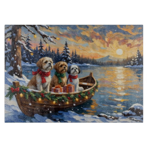 Planche À Découper Bateau de Noël du Shih Tzu pour les Fêtes
