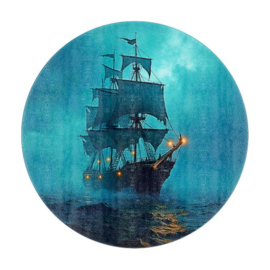 Planche À Découper Bateau fantôme sur le design Stormy Seas (Devant)