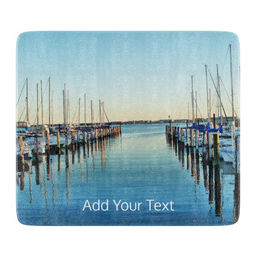 Planche À Découper Bateaux à la marina par Shirley Taylor (Devant)