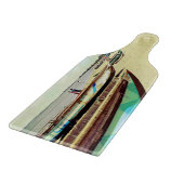 Planche À Découper Bateaux sur la plage tropicale (Coin)