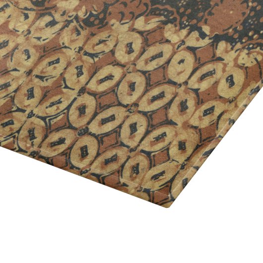 Planche À Découper Batik Earthy Coffee Bean Élégant Rustique robuste (Coin)