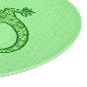 Planche À Découper Batik tribal Gecko - chaux et vert émeraude (Coin)