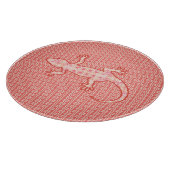 Planche À Découper Batik tribal Gecko - corail rose et crème (Coin)