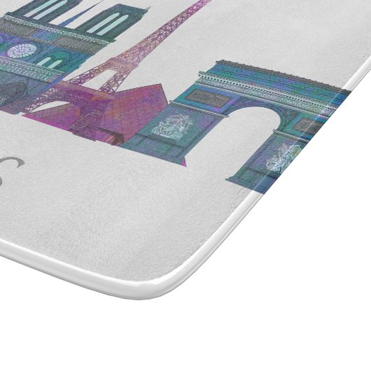 Planche À Découper Bâtiments couleur Paris Skyline (Coin)