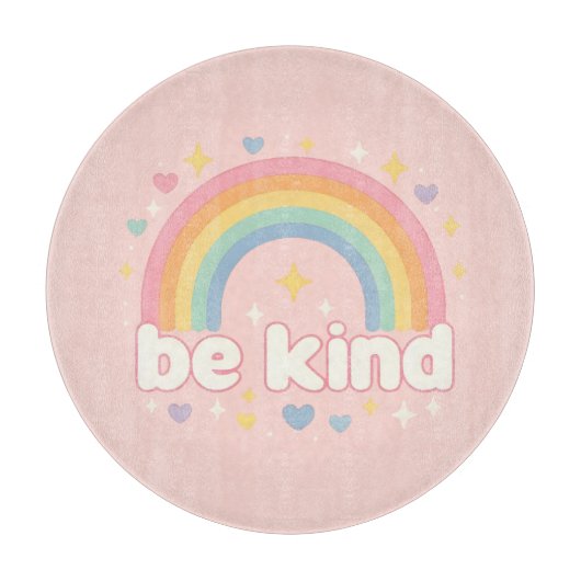 Planche À Découper Be Kind – Rainbow Pastel Positivity (Devant)